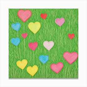 Hearts In The Grass 1 Canvas Print