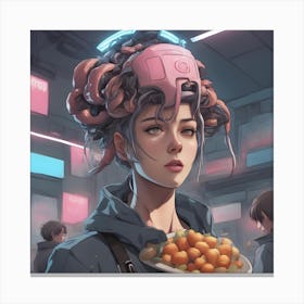 Cyberpunk Girl Canvas Print