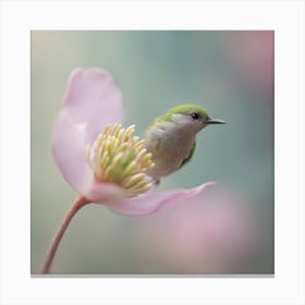 A Close Up Of A Delicate Bird Bud Just Beginning To Bloom, With Soft Petals And Hints Of Vibrant Col (3) Canvas Print