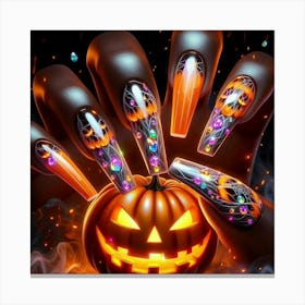 Halloween Nails Art Canvas Print