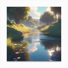 River In The Forest 79 Canvas Print