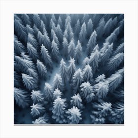 Winter Forest With Visible Horizon And Stars From Above Drone View Haze Ultra Detailed Film Phot (2) Canvas Print