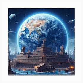 Planet Earth In Space Canvas Print
