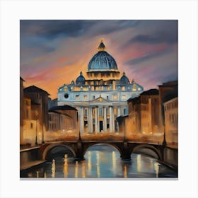 St Peter'S Cathedral At Dusk Canvas Print
