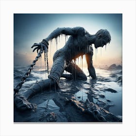 Adam In The Water Canvas Print