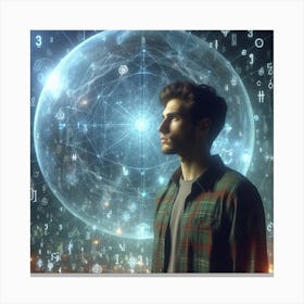 Man In Front Of A Sphere Canvas Print