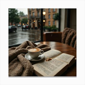 Coffee And Book 22 Canvas Print