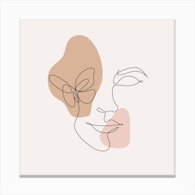 Minimalist Female Face Canvas Print