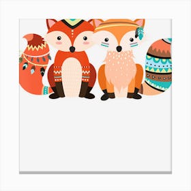 Cute Tribal Pattern Fox Animal & Nature Lover Gift Canvas Print