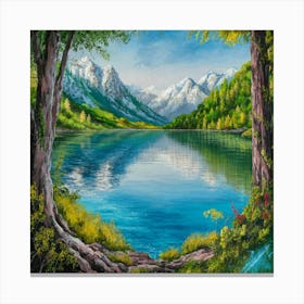 Lake In The Mountains 5 Canvas Print