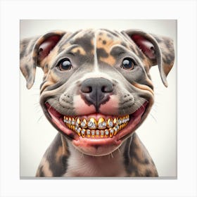 Dog With Gold Teeth Canvas Print