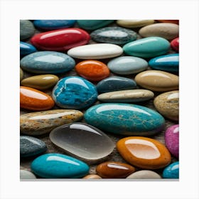 Default 4k Colorful Stones Background Colored Beach Stones Bac 0 Canvas Print
