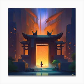 Chinese Gate Canvas Print