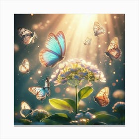 Butterflies In The Garden Canvas Print