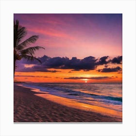 Sunset On The Beach 417 Canvas Print