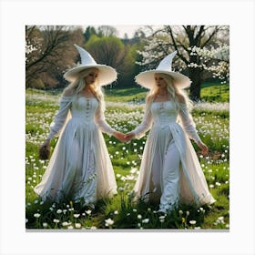 Two Witches In A Field 1 Canvas Print