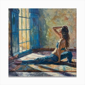 A Yoga Session Oil Painting Illustration 1718673829 2 Canvas Print