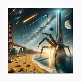 Aliens Invasion - Futuristic Art Canvas Print