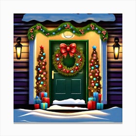 Christmas Door 12 Canvas Print