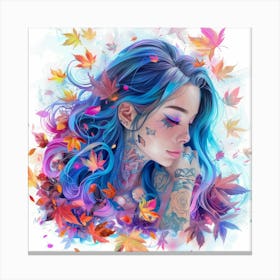 Girl With Blue Hair 6 Canvas Print