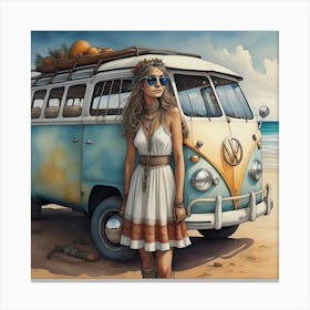 Vw Bus wall art work Canvas Print