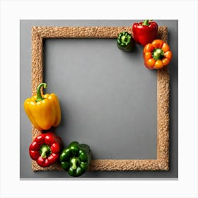 Colorful Peppers Frame Canvas Print