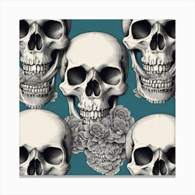 Skulls And Roses 1 Canvas Print