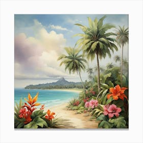 Hawaiian Beach art print 1 Canvas Print