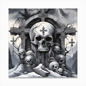 Gothic Skulls Canvas Print