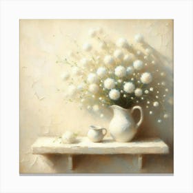 White Chrysanthemums Canvas Print