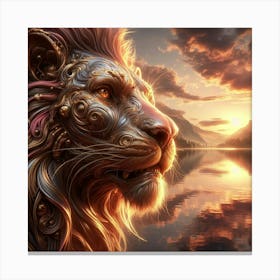 Lion At Sunset Canvas Print