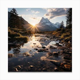 Sunrise In The Mountains Canvas Print