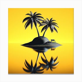 Island with a Palm Tree 1 Canvas Print