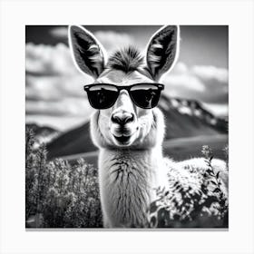 Llama In Sunglasses 5 Canvas Print