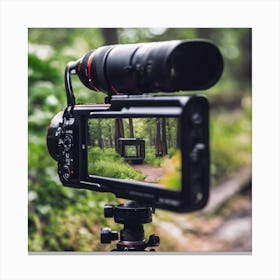 Video Camera In The Forest Canvas Print