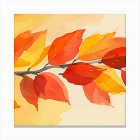 Watercolor Autumn Leaves Canvas Print