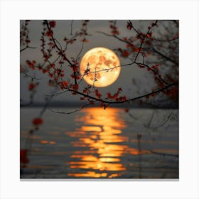 Full Moon Over Water Canvas Print