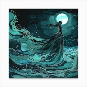 Mermaid In The Sea Canvas Print