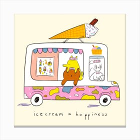 Icecream Happiness Square Canvas Print
