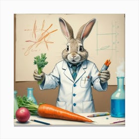 Rabbit In A Lab Coat 2 Canvas Print