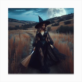 Witch In A Field Canvas Print