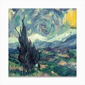 Cypresses In The Valley Canvas Print