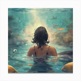 Just A Girl Who Loves To Swim 5 Canvas Print
