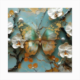 Orchids And Butterflies Canvas Print