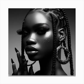 Black Girl With Braids Canvas Print