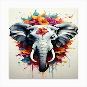 Default Generate A Powerful Colorful Elephant Face Logo Facing 2 Canvas Print