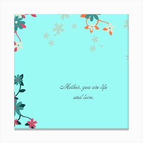 Mother'S Day Card Canvas Print