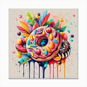 Donuts are an American-origin dessert Watercolor 3 Canvas Print