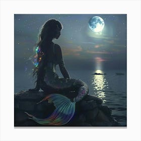 Stockcake Moonlit Mermaid Vigil 1718939418 Canvas Print