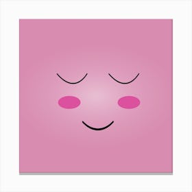 Pink Smiley Face Canvas Print